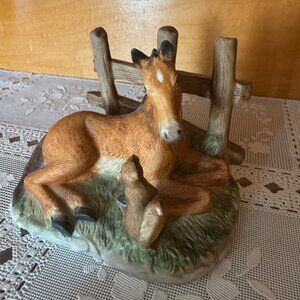 HOMCO 1461 Colt at Fence Figurine